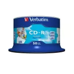 CD-R lemez, nyomtatható, matt, no-ID, AZO, 700MB, 52x, 50 db, hengeren, VERBATIM