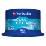 CD-R lemez, Crystal bevonat, AZO, 700MB, 52x, 50 db, hengeren VERBATIM "DataLife Plus"