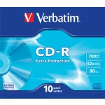 CD-R lemez, 700MB, 52x, 10 db, vékony tok, VERBATIM "DataLife"