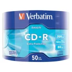 CD-R lemez, 700MB, 52x, 50 db, zsugor csomagolás, VERBATIM "DataLife"