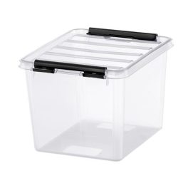   Műanyag tárolódoboz, 3 liter, fekete fogantyúkkal, SMARTSTORE "Classic 3", átlátszó
