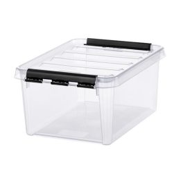   Műanyag tárolódoboz, 8 liter, fekete fogantyúkkal, SMARTSTORE "Classic 10", átlátszó