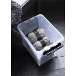 Műanyag tárolódoboz, 14 liter, fekete fogantyúkkal, SMARTSTORE "Classic 11", átlátszó