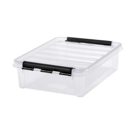   Műanyag tárolódoboz, 8 liter, fekete fogantyúkkal, SMARTSTORE "Classic 14", átlátszó