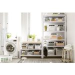 Műanyag tárolódoboz, 21 liter, fekete fogantyúkkal, SMARTSTORE "Classic 24", átlátszó