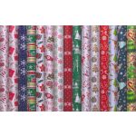 Csomagolópapír, íves, 70x200 cm, 60 tekercs, vegyes karácsonyi minták, VICTORIA PAPER