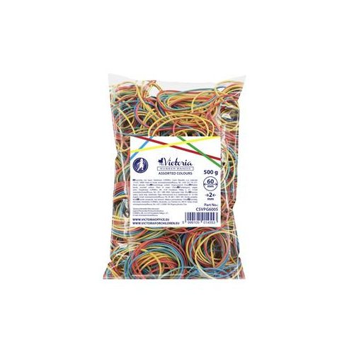 Postázógumi, 60X2 mm, VICTORIA FACILITY, 0,5 kg, vegyes színű