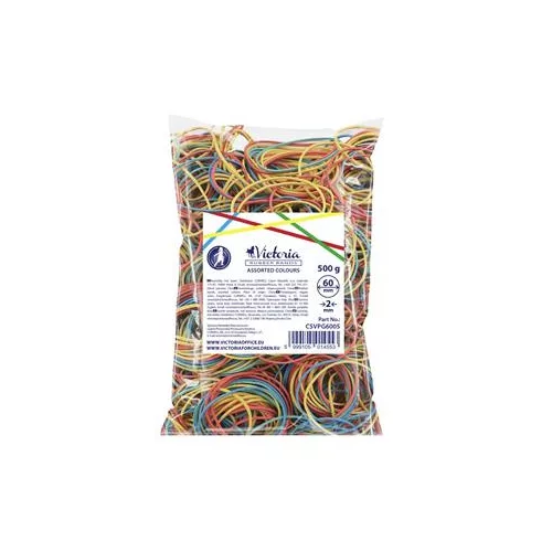 Postázógumi, 60X2 mm, VICTORIA FACILITY, 0,5 kg, vegyes színű