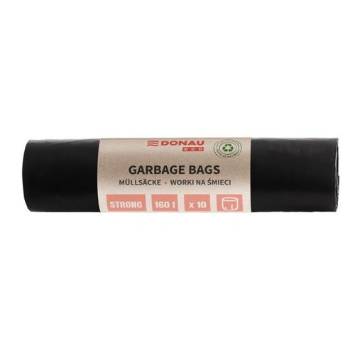 Szemeteszsák, extra erős, 160 l, 10 db, 70 µ, DONAU "Eco", fekete