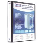 Gyűrűs könyv, panorámás, 4 gyűrű, D alakú, 20 mm, A4, PP, DONAU, fekete