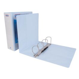   Gyűrűs könyv, panorámás, 4 gyűrű, D alakú, 80 mm, A4, PP, DONAU, fehér