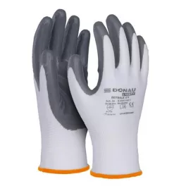   Szerelőkesztyű, nitril, DONAU "Safety 01", 7/S méret, szürke