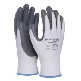   Szerelőkesztyű, nitril, DONAU "Safety 01", 9/L méret, szürke