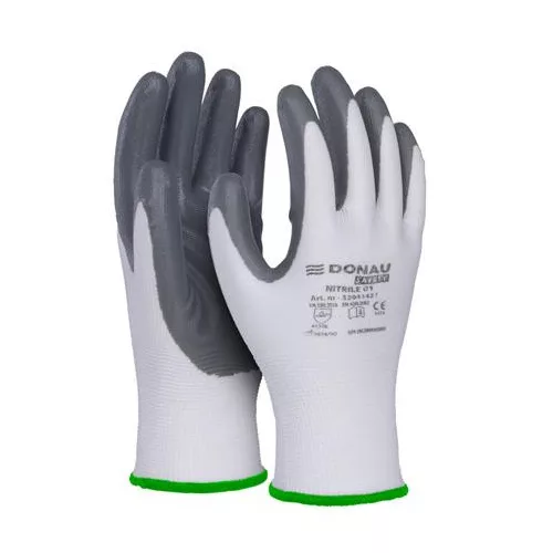 Szerelőkesztyű, nitril, DONAU "Safety 01",11/XXL méret, szürke