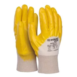   Szerelőkesztyű, nitril, DONAU "Safety 02", 9/L méret, sárga