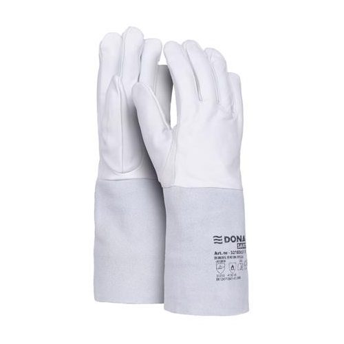 Védőkesztyű, TIG, kecskebőr, DONAU "Safety" , 10/XL méret, fehér-szürke