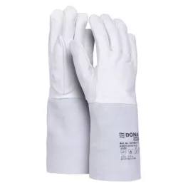  Védőkesztyű, TIG, kecskebőr, DONAU "Safety", 11/XXL méret, fehér-szürke