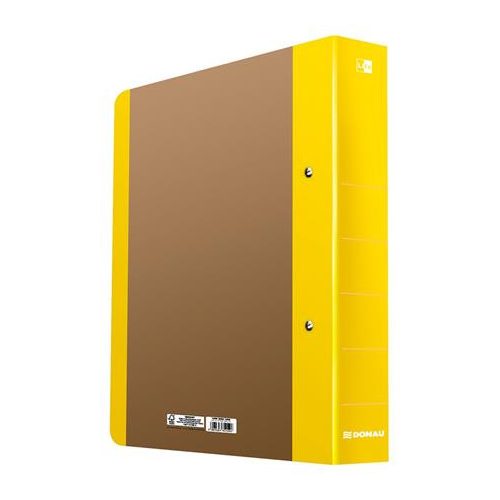 Gyűrűs könyv, 2 gyűrű, D alakú, 50 mm, A4, karton, DONAU "Life", neon sárga