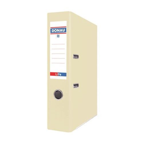 Iratrendező, 75 mm, A4, PP/karton, élvédő sínnel, DONAU "Life", pasztell sárga