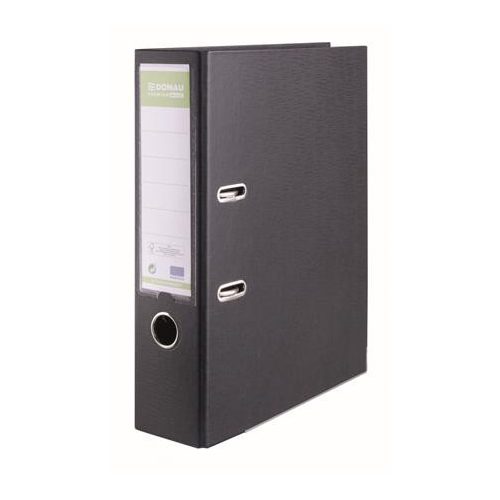 Iratrendező, 80 mm, A4, PP, élvédő sínnel, DONAU "Premium", fekete