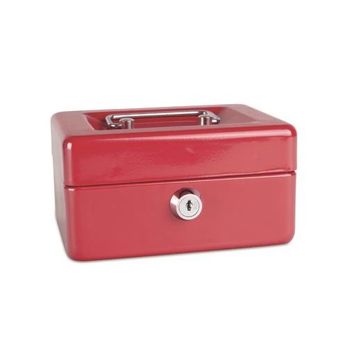 Pénzkazetta, 15,2x11,5x8 cm, DONAU, piros