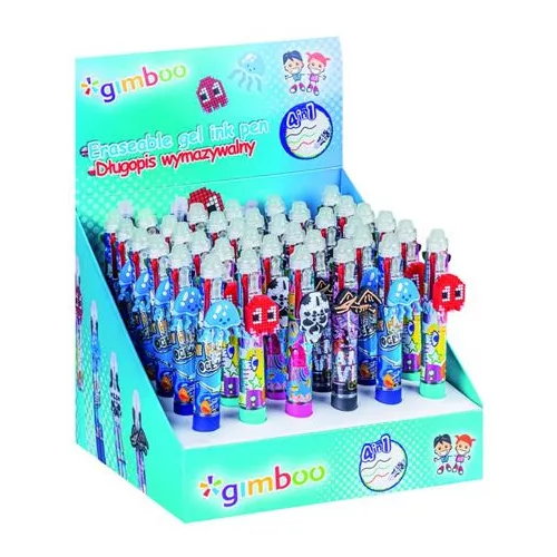 Zseléstoll display, törölhető, nyomógombos, négyszínű, "Gimboo", 4 különböző mintával