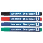 Alkoholos marker, 2-4 mm, kúpos, DONAU "D-signer U", kék