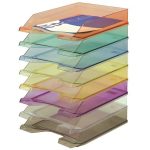 Irattálca, műanyag, DONAU, áttetsző citromsárga