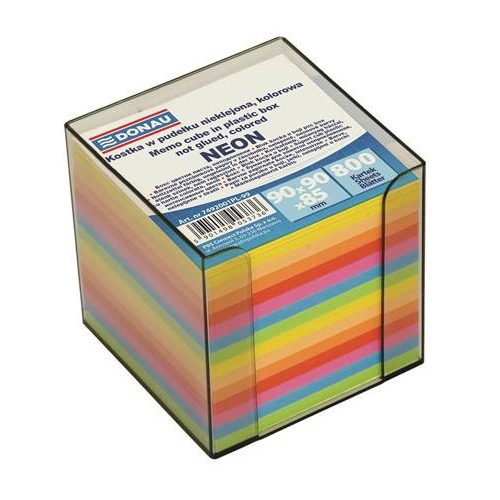 Kockatömb, 90x90x85 mm, adagolóval, DONAU, színes