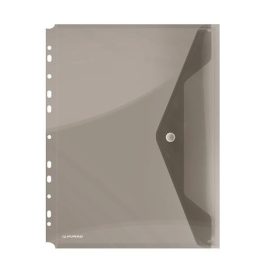   Irattartó tasak, A4, PP, patentos, lefűzhető, DONAU, füstszínű