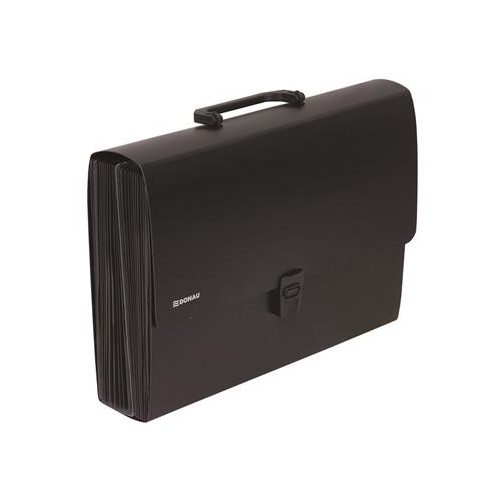 Harmonikatáska, PP, 26 zsebes, DONAU, fekete