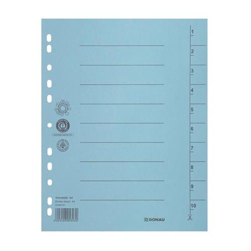 Regiszter, karton, A4, DONAU, kék