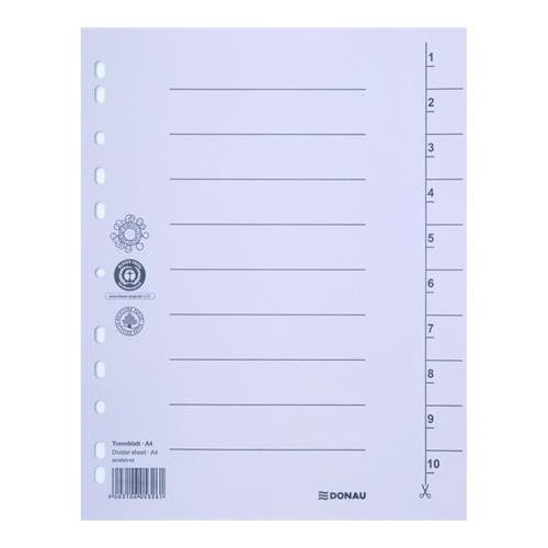 Regiszter, karton, A4, DONAU, szürke