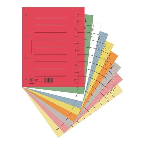 Regiszter, karton, A4, DONAU, vegyes színek