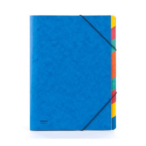 Előrendező, A4, 9 részes, karton, DONAU, kék