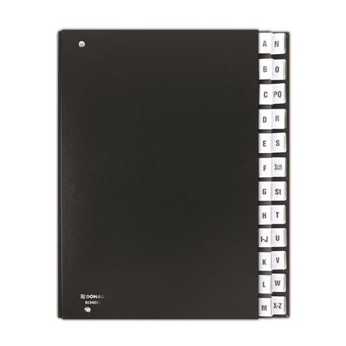 Előrendező, A4, A-Z, karton, DONAU, fekete