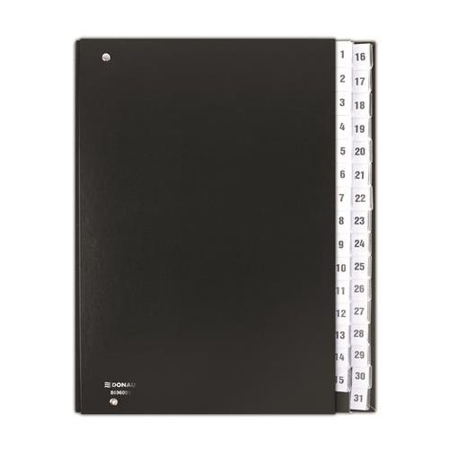 Előrendező, A4, 1-31, karton, DONAU, fekete