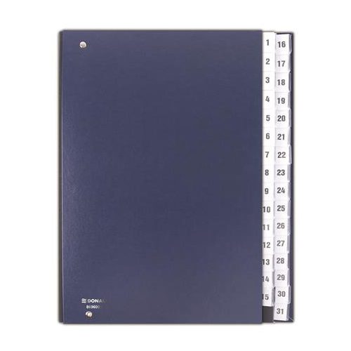 Előrendező, A4, 1-31, karton, DONAU, sötétkék