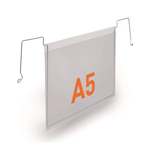 Logisztikai zseb, zsebdróttal, A5, fekvő, PP, DURABLE "HARD COVER", átlátszó