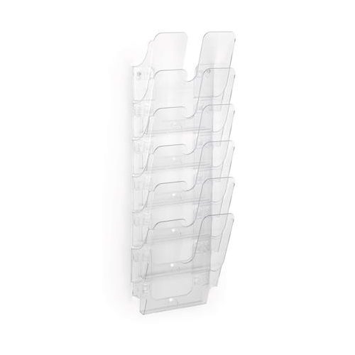 Prospektustartó, fali, álló, A4, DURABLE "FLEXIPLUS 6", áttetsző