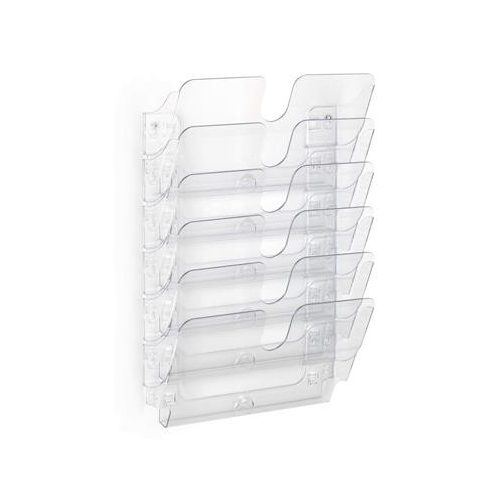 Prospektustartó, fali, fekvő, A4, DURABLE "FLEXIPLUS 6", áttetsző