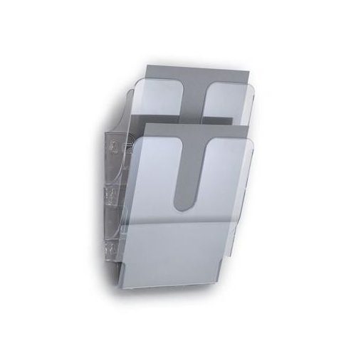 Prospektustartó, fali, álló, A4, DURABLE "FLEXIPLUS 2", áttetsző