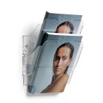 Prospektustartó, fali, álló, A5, DURABLE "FLEXIPLUS 2", áttetsző