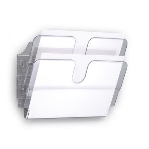 Prospektustartó, fali, fekvő, A4, DURABLE "FLEXIPLUS 2", áttetsző