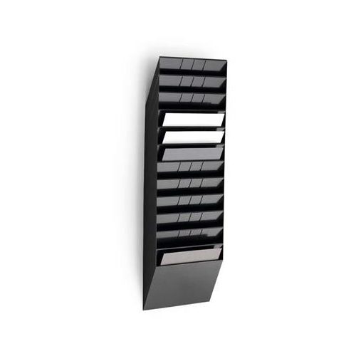 Prospektustartó, fali, fekvő, A4, DURABLE "FLEXIBOXX", fekete