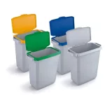Nyitható tető, 60 l-es szemeteshez, műanyag, DURABLE "Durabin®", sárga