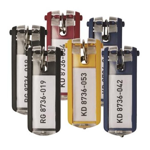 Kulcscímke, műanyag, DURABLE "KEY CLIP", vegyes színek