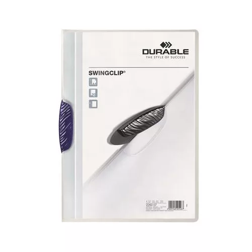 Gyorsfűző, klipes, A4, DURABLE "Swingclip® 30", sötétkék