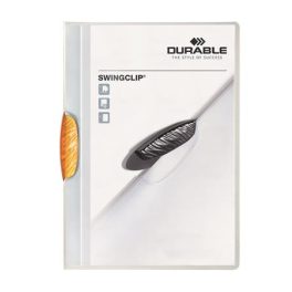   Gyorsfűző, klipes, A4, DURABLE "Swingclip® 30", narancs
