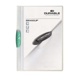   Gyorsfűző, klipes, A4, DURABLE "Swingclip® 30", sötétzöld